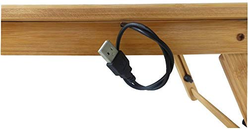 SEAFON Mesa De Bambú Con Ventilador Cooler Para Laptop De 10 - 16 pulgadas