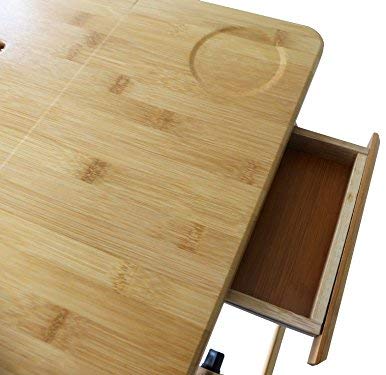 SEAFON Mesa De Bambú Con Ventilador Cooler Para Laptop De 10 - 16 pulgadas