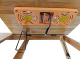 SEAFON Mesa De Bambú Con Ventilador Cooler Para Laptop De 10 - 16 pulgadas