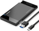 UGREEN Carcasa de Disco Duro, Caja de Disco Duro USB 3.1 Gen 2 Tipo C con UASP Integrado, Compatible con 2.5'' HDD SSD SATA I/II/III de 7mm 9.5mm, PS3/PS4, Xbox, 6TB MAX con 50CM Cable Extraíble