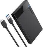 UGREEN Carcasa de Disco Duro, Caja de Disco Duro USB 3.0 con UASP Integrado, Compatible con 2.5'' HDD SSD SATA I/II/III de 7mm 9.5mm, 6TB MAX con 30CM Cable Extraíble