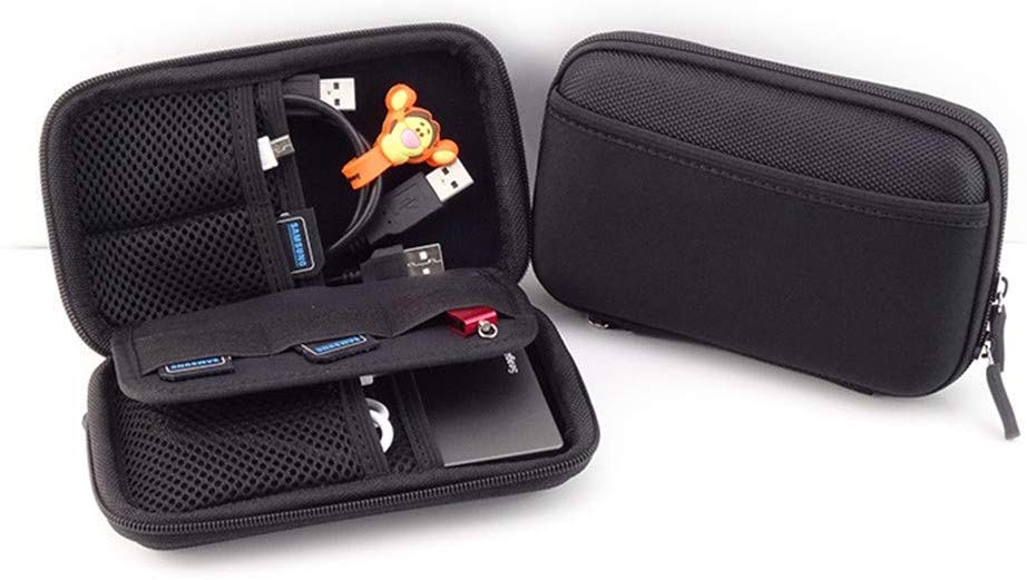 Cheelom Organizador Portátil, Bolsa para Accesorios Electrónicos, para Viajes, Impermeable, Funda Portable para Discos Duros, Cables USB, Auriculares, Móviles, Cargadores, Accesorios Digitales. -Negro