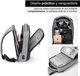 Redlemon Mini Mochila Antirrobo Impermeable con Puerto USB para Power Bank, Espacio para Notebook o Tablet, Múltiples Compartimentos,Casual, Ligera, Cómoda, Multifuncional