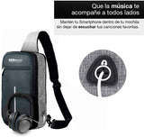 Redlemon Mini Mochila Antirrobo Impermeable con Puerto USB para Power Bank, Espacio para Notebook o Tablet, Múltiples Compartimentos,Casual, Ligera, Cómoda, Multifuncional