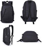 Mochila antirrobo,DOXUNGO Mochila para portátil Unisex con bloqueo con contraseña y puerto de carga USB Interfaz y puerto para audífonos,Mochila Daypack Impermeable hasta 15.6 pulgadas(Negro)