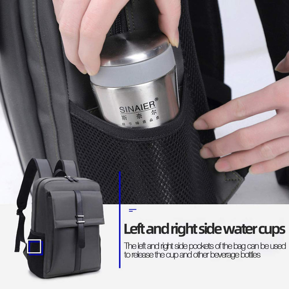 EUATEO Mochila para computadora de la Universidad 2019 de 16 Pulgadas, Trabajo, Estudio, Viaje, Exterior, Mochila Impermeable para Hombres y Mujeres (Gray)