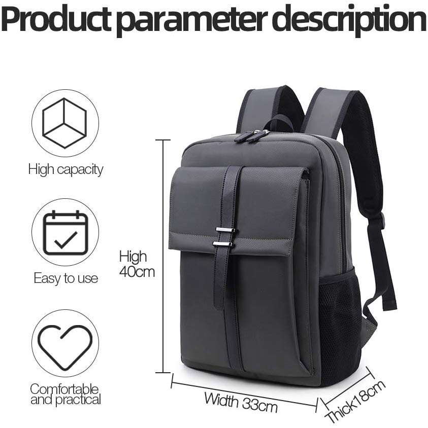 EUATEO Mochila para computadora de la Universidad 2019 de 16 Pulgadas, Trabajo, Estudio, Viaje, Exterior, Mochila Impermeable para Hombres y Mujeres (Gray)