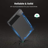 UGREEN Carcasa de Disco Duro, Caja de Disco Duro USB 3.0 con UASP Integrado, Compatible con 2.5'' HDD SSD SATA I/II/III de 7mm 9.5mm, 6TB MAX con 30CM Cable Extraíble