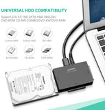 UGREEN Adaptador IDE USB 3.0 a Sata IDE Disco Duro Convertidor Combo para 2.5" 3.5" IDE SATA SSD Disco Duro Discos con 12V 2A Adaptador de Alimentación y USB 3.0 Cable para computadora Portátil