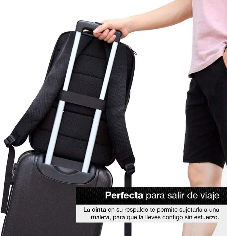RedLemon Mochila Backpack Antirrobo De Lujo con Candado, Múltiples Compartimentos para Laptop de 15” y Tablet, Puerto USB Integrado, Impermeable, Diseño Moderno Elegante Minimalista, Ergonómica