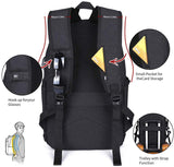 Mochila antirrobo,DOXUNGO Mochila para portátil Unisex con bloqueo con contraseña y puerto de carga USB Interfaz y puerto para audífonos,Mochila Daypack Impermeable hasta 15.6 pulgadas(Negro)
