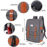 TUQI Mochila para Laptop Computadora Portátil para Empresas, Mochila de Viaje Casual Business College Mochila para Hombres, Mujeres, Trabajo, Macbook, Tableta (Gris)
