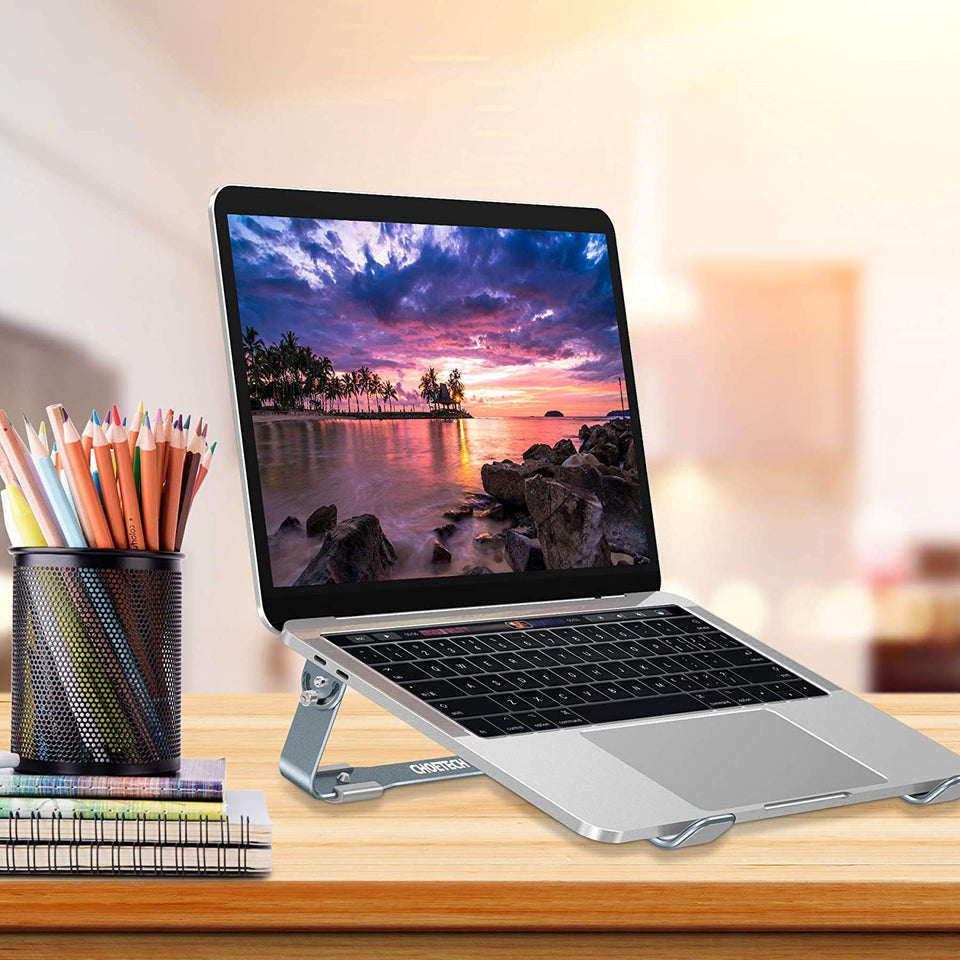 Soporte Ajustable para computadora portátil, CHOETECH Base para laptop Aluminio Desmontable Para MacBook Air, MacBook Pro,Chromebook,Samsung,Acer,HP,Dell y otro computadora portátil ordenador 9" y 17"