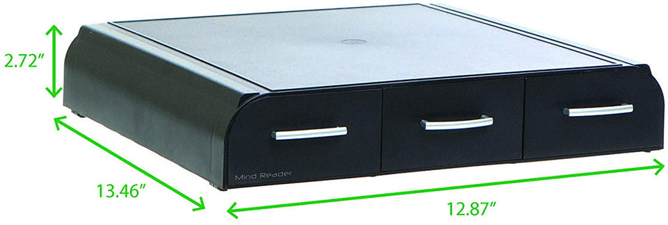 Mind Reader 'Perch' Organizador de escritorio y soporte para monitor, computadora, laptop, IMac, Negro