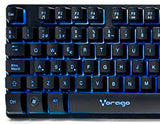Vorago Keyboard502 Teclado Start The Game Alámbrico Metálico Multimedia Iluminado RGB USB, color Negro