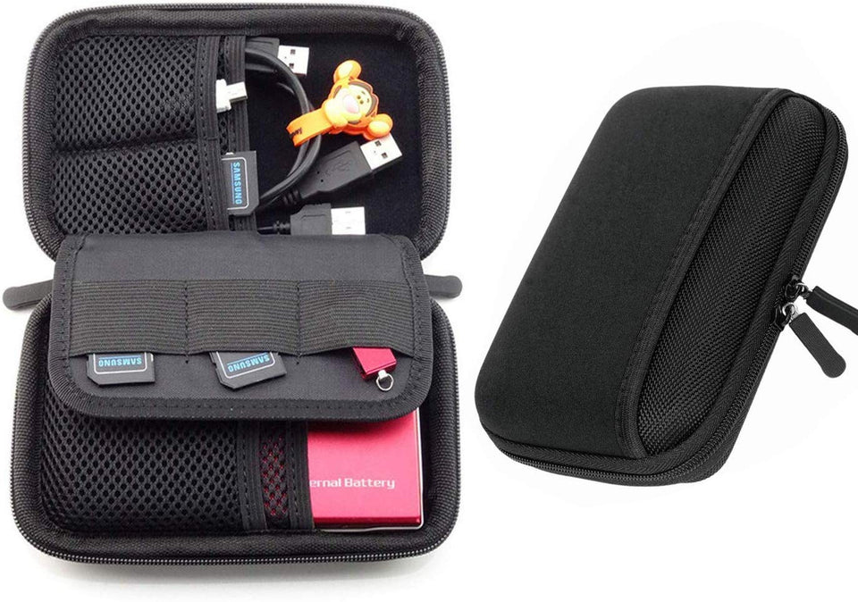 Cheelom Organizador Portátil, Bolsa para Accesorios Electrónicos, para Viajes, Impermeable, Funda Portable para Discos Duros, Cables USB, Auriculares, Móviles, Cargadores, Accesorios Digitales. -Negro