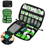 Rybron Organizador de Cables de Viaje, Accesorios de electrónica portátil Estuches para Discos Duros, Cables de Carga, Cargador USB, Negro