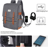 TUQI Mochila para Laptop Computadora Portátil para Empresas, Mochila de Viaje Casual Business College Mochila para Hombres, Mujeres, Trabajo, Macbook, Tableta (Gris)