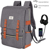 TUQI Mochila para Laptop Computadora Portátil para Empresas, Mochila de Viaje Casual Business College Mochila para Hombres, Mujeres, Trabajo, Macbook, Tableta (Gris)