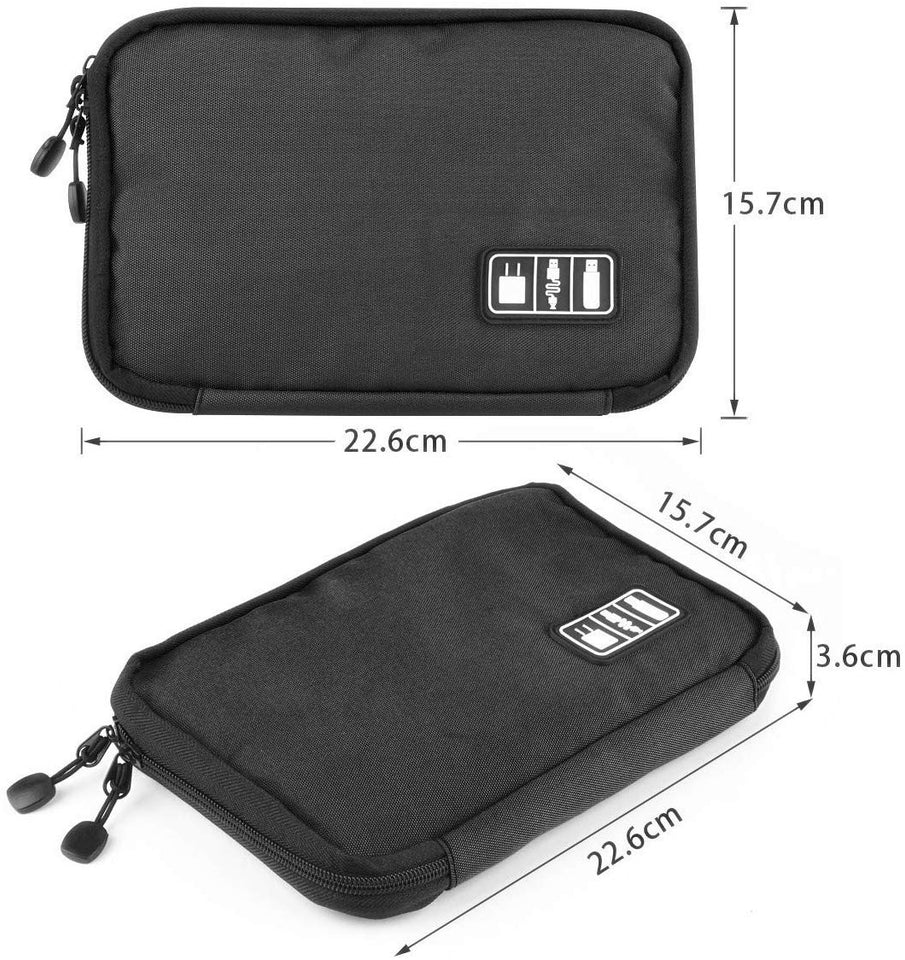 Rybron Organizador de Cables de Viaje, Accesorios de electrónica portátil Estuches para Discos Duros, Cables de Carga, Cargador USB, Negro
