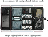 ProCase Organizador de Viaje Enrollable para Accesorios Electrónicos, Bolsa de Transporte de Artilugios, Bolso de Almacenamiento para Cargador/Cables USB/Tarjetas de Memoria SD/Auriculares/Disco Duro -Gris