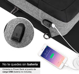 Redlemon Mini Mochila Antirrobo Impermeable con Puerto USB para Power Bank, Espacio para Notebook o Tablet, Múltiples Compartimentos,Casual, Ligera, Cómoda, Multifuncional