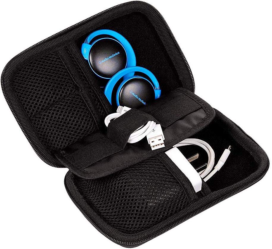 Cheelom Organizador Portátil, Bolsa para Accesorios Electrónicos, para Viajes, Impermeable, Funda Portable para Discos Duros, Cables USB, Auriculares, Móviles, Cargadores, Accesorios Digitales. -Negro