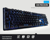 Vorago Keyboard502 Teclado Start The Game Alámbrico Metálico Multimedia Iluminado RGB USB, color Negro