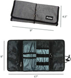 ProCase Organizador de Viaje Enrollable para Accesorios Electrónicos, Bolsa de Transporte de Artilugios, Bolso de Almacenamiento para Cargador/Cables USB/Tarjetas de Memoria SD/Auriculares/Disco Duro -Gris