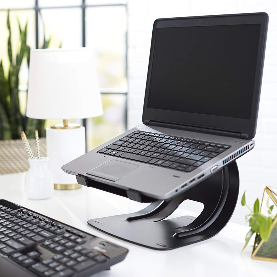 Amazon Basics Base de Aluminio para computadora portátil, Negro