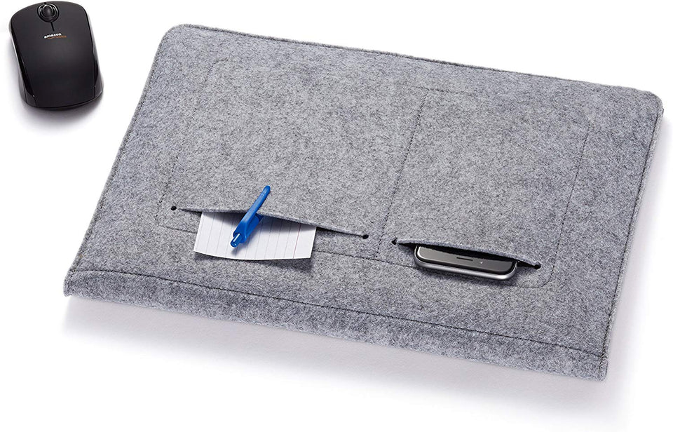 Amazon Basics Funda para portátil de 13", Fieltro, Gris Claro