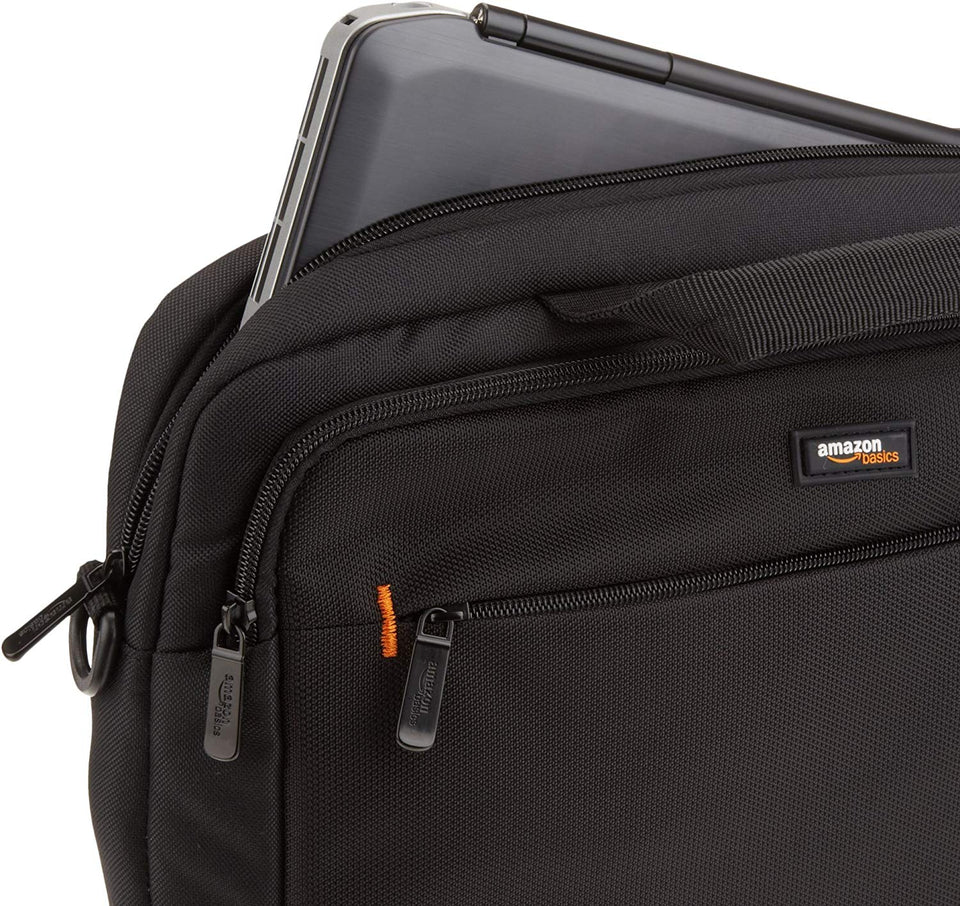 AmazonBasics Maletín para computadora portátil y tablet (hasta 14.1")