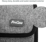 ProCase Organizador de Viaje Enrollable para Accesorios Electrónicos, Bolsa de Transporte de Artilugios, Bolso de Almacenamiento para Cargador/Cables USB/Tarjetas de Memoria SD/Auriculares/Disco Duro -Gris
